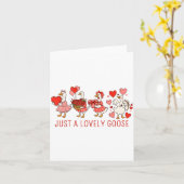 Just A Lovely Goose Valentines Day Cute Heart Goos Kaart (Gele Bloem)