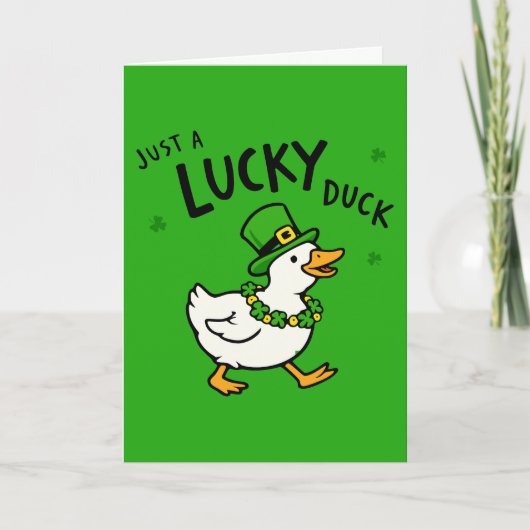 Just A Lucky Leprechaun Duck Funny St Patricks Day Kaart (Voorkant)