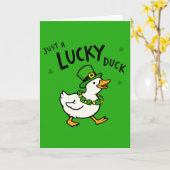 Just A Lucky Leprechaun Duck Funny St Patricks Day Kaart (Gele Bloem)