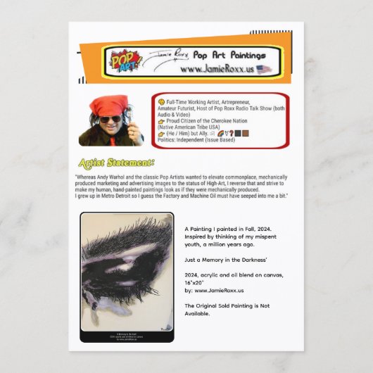 ‘Just a Memory’ Painting on a Small-Scale Print Kaart (Achterkant)