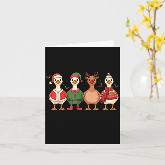 Just A Merry Goose Christmas Funny Holiday Farm An Kaart (Gele Bloem)