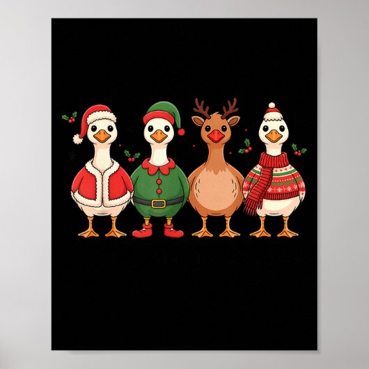 Just A Merry Goose Christmas Funny Holiday Farm An Poster (Voorkant)