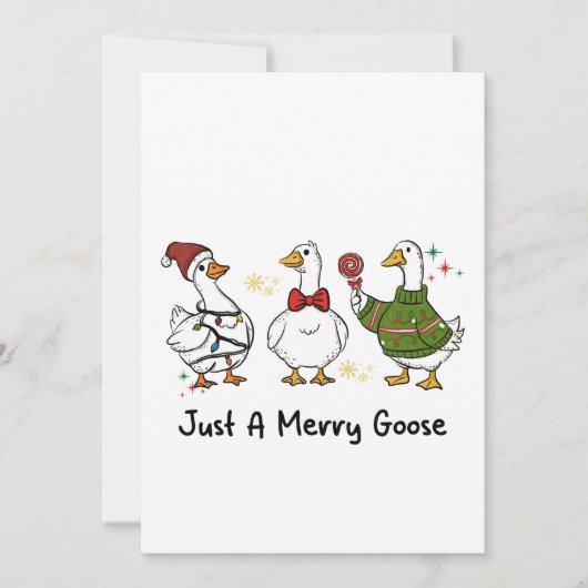 Just A Merry Goose Festive Holiday Design Kaart (Voorkant)