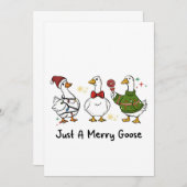 Just A Merry Goose Festive Holiday Design Kaart (Voorkant / Achterkant)