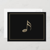 "Just a Note" Gouden muziek Note Zwart Briefkaart (Voorkant / Achterkant)