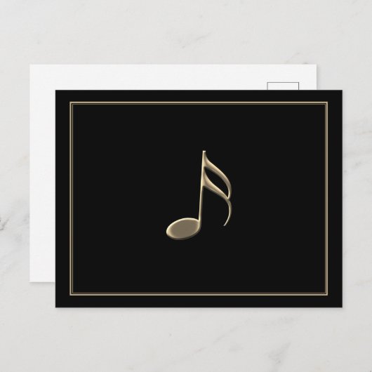 "Just a Note" Gouden muziek Note Zwart Briefkaart (Voorkant / Achterkant)