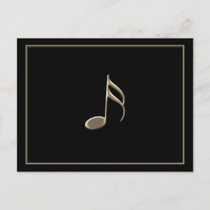 "Just a Note" Gouden muziek Note Zwart Briefkaart