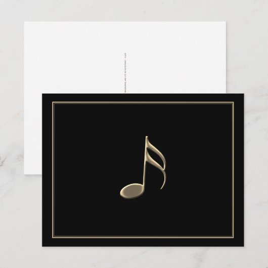 "Just a Note" Gouden muziek Note Zwart Briefkaart (Voorkant / Achterkant)