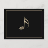 "Just a Note" Gouden muziek Note Zwart Briefkaart (Voorkant)