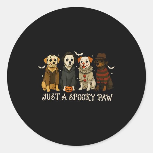 Just A Soky Paw Funny Dog Halloween Characters  Ronde Sticker (Voorkant)