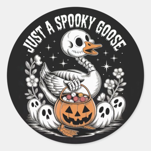 Just A Spooky Goose Halloween Sticker – Cute Funny (Voorkant)