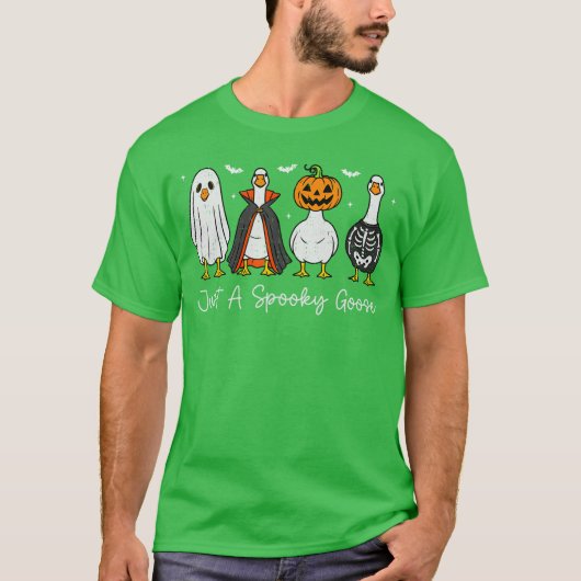 Just A Spooky Goose Witch Pumpkin Ghost Skeleton H T-shirt (Voorkant)