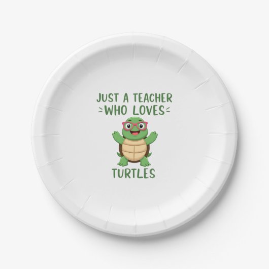 Just a Teacher Who Loves Turtles Turtle Lover Educ Papieren Bordje (Voorkant)
