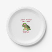 Just a Teacher Who Loves Turtles Turtle Lover Educ Papieren Bordje (Voorkant)