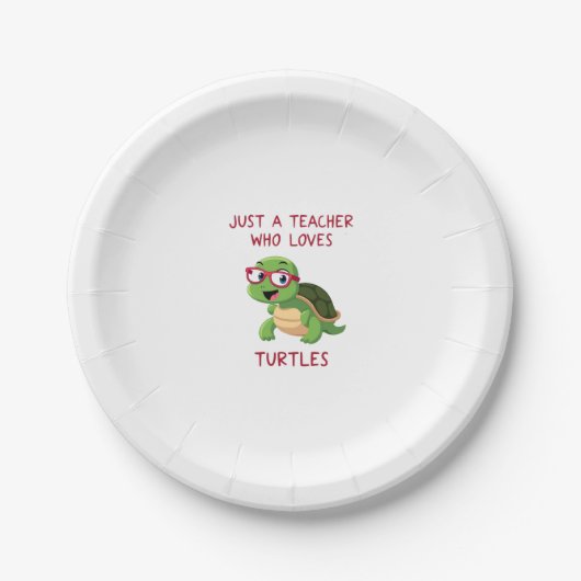 Just a Teacher Who Loves Turtles Turtle Lover Educ Papieren Bordje (Voorkant)