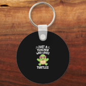 Just a Teacher Who Loves Turtles Turtle Lover Educ Sleutelhanger (Voorkant)