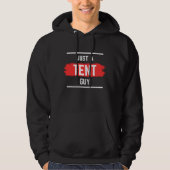 'Just a TENT Guy' Typografie, bruiloft, grappig Hoodie (Voorkant)