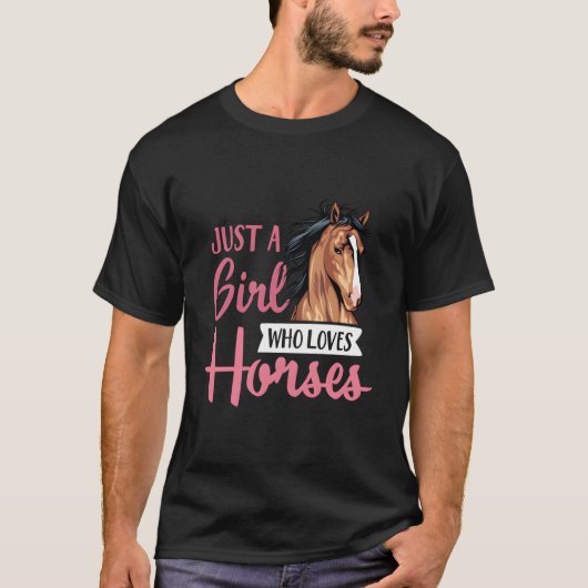 Just A Who Loves Horses Horseback Riding Lesson T-shirt (Voorkant)