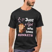 Just A Who Loves Monkeys Monkey T-shirt (Voorkant)