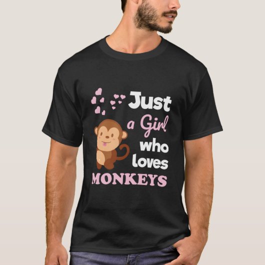 Just A Who Loves Monkeys Monkey T-shirt (Voorkant)