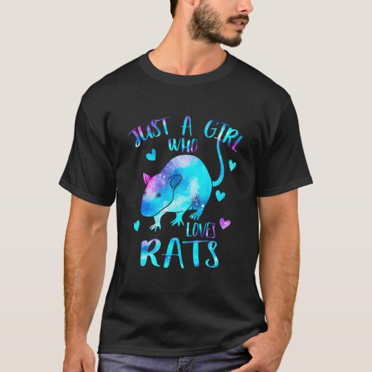 Just A Who Loves Rats Rat Galaxy Theme T-shirt (Voorkant)