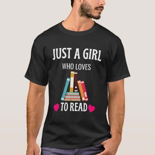 Just A Who Loves To Read Book Worm T-shirt (Voorkant)