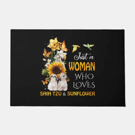 Just A Woman Who Loves Shih tzu & Sunflower Deurmat (Voorkant)
