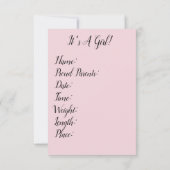 "Just Arrived" Aankondiging van de Geboorte van h (Achterkant)