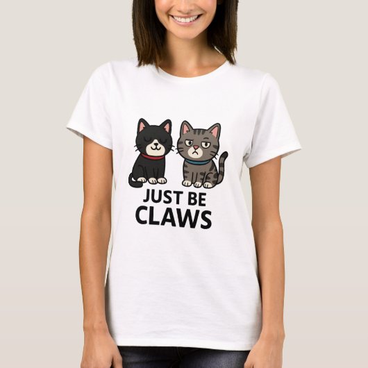 Just Be Claws Kat T-Shirt – Mittens & Socks Editie (Voorkant)