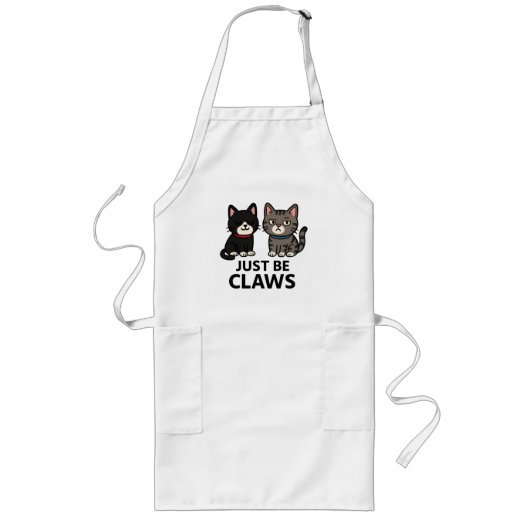 Just Be Claws Kat T-Shirt – Mittens & Socks Editie Lang Schort (Voorkant)