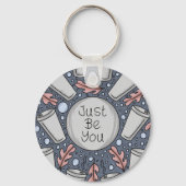 Just be you- hand drawn illustration sleutelhanger (Voorkant)