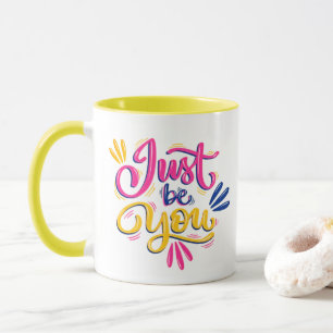 Just Be You - Retro Bloemen Mok