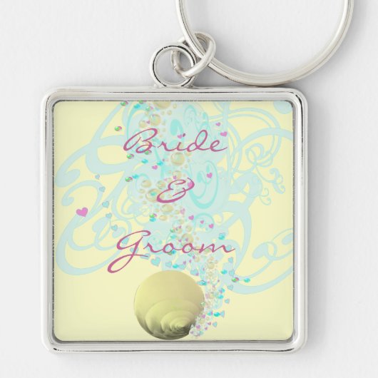 Just Beachy Wedding Sleutelhanger met Shell en wer (Voorkant)