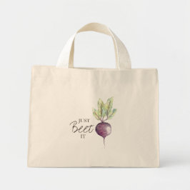 Just Beet It Watercolor Bag Mini Tote Bag