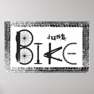 "Just Bike" Graffiti uit Bike Parts & Tire Tracks Poster