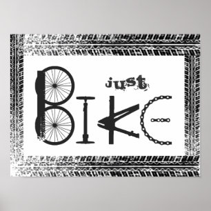 "Just Bike" Graffiti uit Bike Parts & Tire Tracks Poster