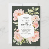 Just Blush Bloemen 70ste Verjaardag Kaart (Voorkant)