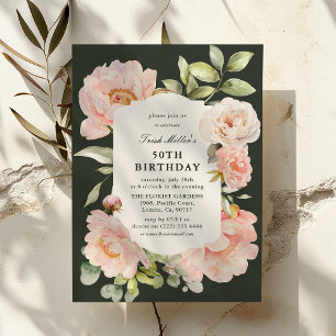 Just Blush Bloemige 50e Verjaardag  Kaart