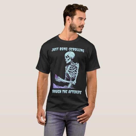 Just Bone-Scrolling - Halloween Smartphone T-shirt (Voorkant volledig)
