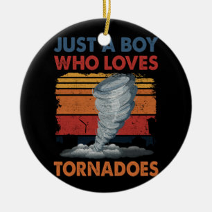 Just Boy Who Loves Tornado Art Weer Storm Torna Keramisch Ornament
