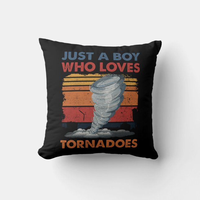 Just Boy Who Loves Tornado Art Weer Storm Torna Kussen (Voorkant)