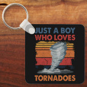Just Boy Who Loves Tornado Art Weer Storm Torna Sleutelhanger (Voorkant)