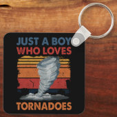 Just Boy Who Loves Tornado Art Weer Storm Torna Sleutelhanger (Achterkant)