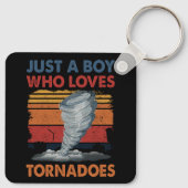 Just Boy Who Loves Tornado Art Weer Storm Torna Sleutelhanger (Achterkant)