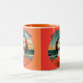 Just Breathe and Dream Retro Orange coffee mug Tweekleurige Koffiemok (Center)