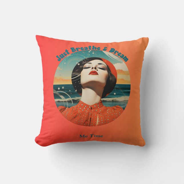 Just Breathe & Dream Retro Me Tijd Kussen (Voorkant)