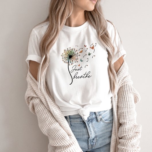 Just Breathe flower and Butterfly T-shirt