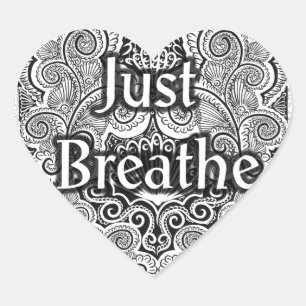 Just Breathe – Kalmerende Mandala-Geïnspireerd Hart Sticker