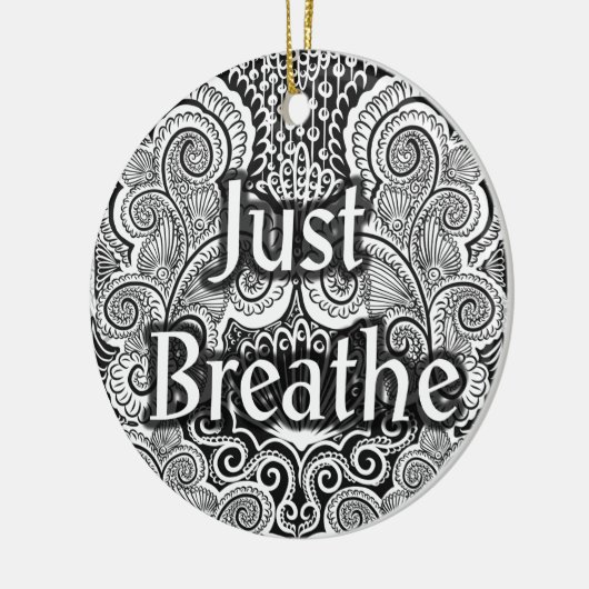 Just Breathe – Kalmerende Mandala-Geïnspireerd Keramisch Ornament (Links)