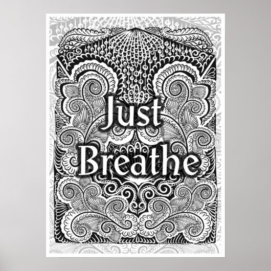 Just Breathe – Kalmerende Mandala-Geïnspireerd Poster (Voorkant)